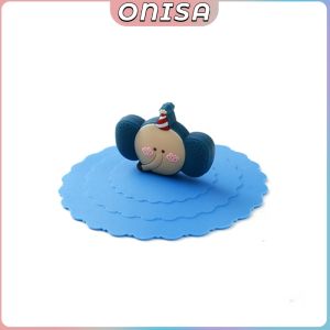 Onisa Cute Anti-slip Anti-dust Silicone Cup Mug Cover Reusable Dustproof Cartoon Lid