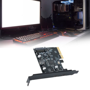 Usb3.2 PCI-E 4X Connector Expansion Dual Type-C Front And Back Plug with Asmedia ASM3142 Chip 10Gbps