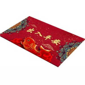 XUNJIE cny decorations 2024 新年装饰挂件2024 龙年装饰品 carpets for living room 地毯 Thick Lucky Chinese Floor Bedroom Spring Festival Porch Mat Rug Carpet Door