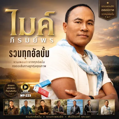 ไมค์ ภิรมย์พร รวมทุกอัลบั้ม 35 อัลบั้ม 415 เพลง รูปแบบแฟลชไดร์ รหัส MP-223