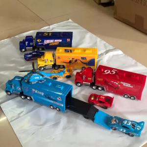 2026 Pixar Cars Number Truck No. 36 43 7982 Lightning McQueen Container Truck Set 1/55 Ratio Die Casting Model Car Toy Gift