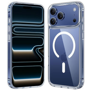 Ốp lưng trong suốt cho Iphone 17 Pro Max [Tương thích với MagSafe] [Chống Ố Vàng] [Bảo vệ cấp quân sự] Cứng trong suốt Acrylic chống sốc Ốp điện thoại cho iPhone không khí 17 16 Pro Max 16e 15 plus 14 Pro 13 12 11