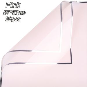 20pcs丨58*58cm Gift Wrapping Paper Silver Edge Waterproof Wrapping Paper Frosted Flower Paper Bouquet Wrapping Paper