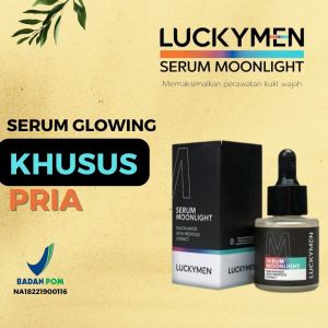 Luckymen Serum Moonlight Pria Original 100% BPOM Serum Lukimen Bikin Glowing Pemutih Mencerahkan Perawatan Wajah Muka Cowok