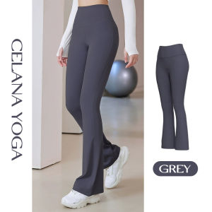 ANMO-Legging Flare Legging Sport Celana Yoga Wanita Celana Cutbray Basic Wide Leg High Waist Yoga Pants Flare Pants Highwaist Celana Olahraga Wanita