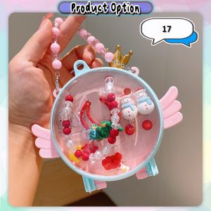 [Blink] Mermaid Necklace Hair Clips Ropes Earring Kids Jewelry Set With Box 公主礼盒发饰 Aksesori Budak Perempuan - H100