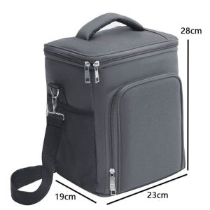 CHANWENU F Sling Design Insulated Lunch Bag Large Capacity PEVA Thermal Food Bag Durable Multi-pocket Lunchbox Handbag for Men Women