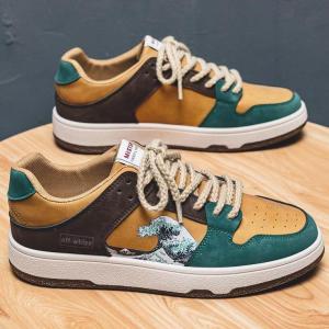 SRD Sepatu Sneakers Pria Tali Import Sepatu Kasual New Model Era Snekers Casual Kerja Kekinian Style Modis Snikers Remaja Skena Sepatu Olahraga Fashion Keren Sport Running Shoes Sepatu Cowok Keren Bahan Kanvas Hinna Shoe Coklat Merah Karet -SP-04