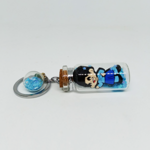 móc khóa chai búp bê đèn led