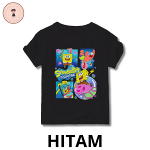Kaos Anak Laki-laki dan Perempuan Motif Spongebob Ekslusif terbaru