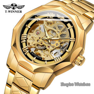 Empirewatches Jam Tangan T-Winner TW8249 Pria Cowok Analog Rantai Stainless Mesin Automatic Original Waterproof