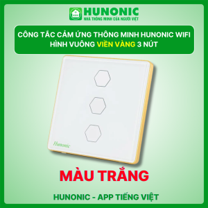 Công Tắc Cảm Ứng Wifi Hunonic Mặt Vuông 3 Nút