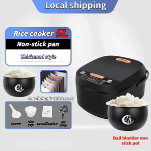 【3-Year Warranty】5L Big Rice Cooker Black Smart Screen Electric Rice Cooker Non-Stick Rice Cooker多功能智能電鍋