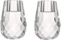 Crystal Candle Holder Honeycomb Designed Hand Cut Crystal Household Taper Candlesticks Banquet Decorations for Dinner 2.4x3.2Inches Pack of 2, Clear. 