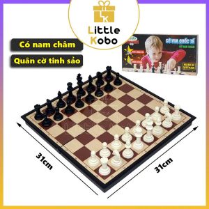 [Sato] Bộ Cờ Vua Nâu Gỗ Size Lớn Nam Châm Sato041 Cao Cấp Đồ Chơi Trí Tuệ Thể Thao Boardgame Cờ Quốc Tế Trẻ Em Gấp Gọn