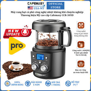 Máy rang hạt cà phê công nghệ gia nhiệt không khí nóng không khói thương hiệu Cafemasy CCR-305D - Hàng Nhập Khẩu