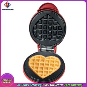 Vodool Mini Waffle Maker Nonstick Sandwich Cake Baking Tray Quick Heat-Up Household Breakfast Electric Baking Pan for Kids and Families