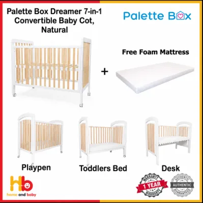 Palette Box Dreamer 7-in-1 Convertible Baby Cot