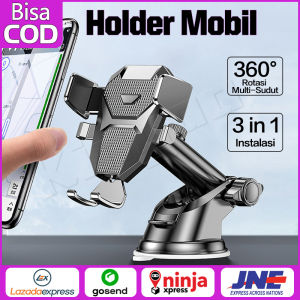 3 in 1 Car Holder Universal HP Mobil Automatic Lock Kaca Dashboard