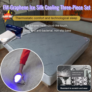 Graphene Ice Silk Bedsheet Comfortable Breathable Cooling Bed Sheet Smooth Ice Fittedsheet Air Conditioned Soft Matting 石墨烯冰丝床单