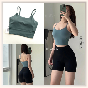 Đồ tập gym nữ Set đồ tập yoga nữ Áo croptop hai dây Quần đùi HERSIGN-SMIX11N12