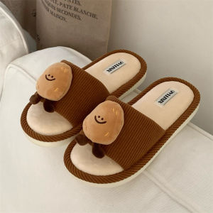 XIXITIAO Fashionable 3D Croissant Bread Cotton Slippers for Men and Women Unique Warm and Comfortable New Autumn and Winter Home Shoes