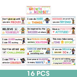 ภาษาอังกฤษสำหรับเด็ก Growth Mindset บัตรคำคมสร้างแรงบันดาลใจสำหรับการคิดเชิงบวกและสร้างแรงจูงใจในตนเอง