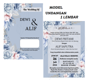 Kartu Undangan Pernikahan/Ngunduh Mantu/Khitan FREE (DesaignFotoDenahBarcodePlastik OPP)