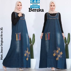 MURAH Jumpsuit Terbaru - Berska Overall - Overall Jeans Motif Bordir - Overall Rok Panjang