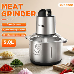 Dreepor 5L Meat Grinder Electric Food Processor Large Capacity Multifunctional Chopper And Grinder