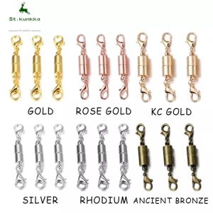 5 Set/lot Metal Copper Magnetic Clasps With Lobster Clasp For Leather Bracelets Necklace Connectors Hook for hijab Necklace Bracelet magnetic Rest Holder chain