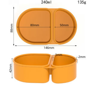 Silicone Lunch Box Microwave Heating Food Container Set with Compartments Fresh-keeping Box Food-grade Bento Box