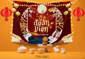 Phông nền tranh vải treo tường backdrop Tết Trung Thu Tranh Trung Thu có tranh khổ lớn (tặng đinh móc+keo dán)
