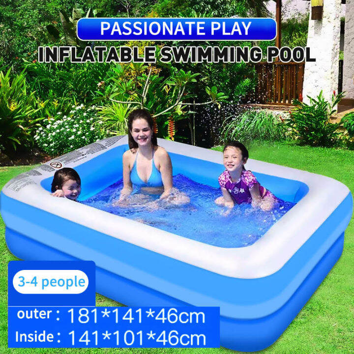 155cm/181cm Inflatable Swimming Pool For Kids Rectangular Air Pump ...