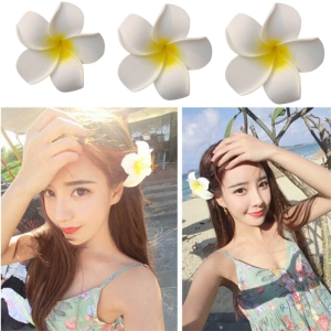 10-Pack Hawaiian Flower Hair Clip Plumeria Foam Hair Accessories for Women Girls Tropical Wedding Party Decorations