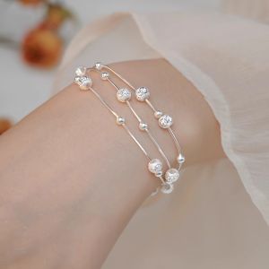 Lắc tay thời trang ba vòng bạc S925 thanh lịch phong cách hàn sang trọng LT212 - Phụ Kiện Thời Trang Việt