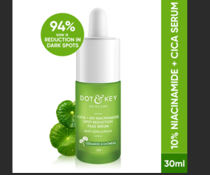 Dot & Key 10% Niacinamide + Cica Serum    Reduces Acne & Dark Spots    Niacinamide Serum    Controls Excess Oil Quick Absorbing & Lightweight    For Oily Acne Prone & Sensitive Skin    20ml
