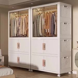 Closet Cupboard Wardrobe For Clothes Wardrobe Cabinet Clothes Modern Wardrobes Open Storage  Durable Household Snack Clothes Plastic Storage Locker 衣柜 衣橱