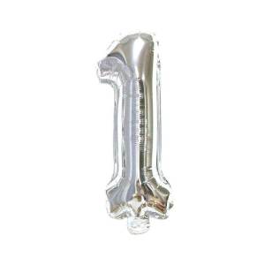 Balon foil huruf dan angka ukuran  40cm abjad silver 16 Inch(1pcs)