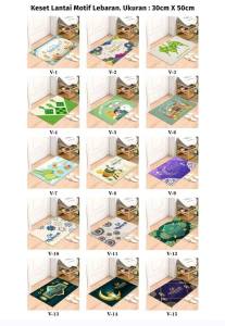 (Becklers) Keset Lantai IDUL FITRI/Keset Lantai Lebaran Bahan Polyester UK 30x50CM Tebal Anti Slip