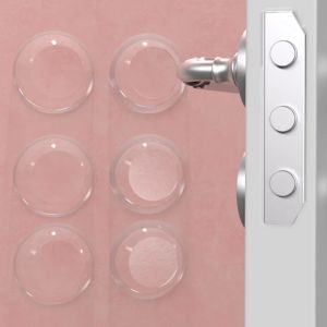 6pcs Door Stops Punch-free Anti-collision Round Silicone Door Stopper Creative Wall Protector Door Handle Guard Stopper
