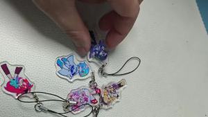5Pcs/Set Puella Magi Madoka Magica Phone Charm Strap Kawaii Keychain Kaname Madoka Akemi Homura Tomoe Mami Sakura Kyouko Miki Sayaka Pendant Cute Lanyard Keycord