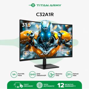 Titan Army C32A1S 31.5 HVA QHD 2560X1440 240Hz 1ms HDR10 R1500 Monitor/Titan Army C32A1R 31.5 VA 180Hz 2560X1440 R1500 Curved Gaming Monitor