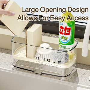 Home Kitchen Sink Shelf Multifunctional Drainage Shelf Plastic Rag Rack Kitchen Sink Drain Rack Combine Sponge Holder