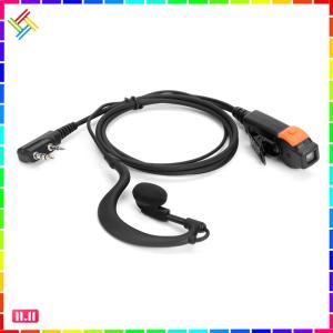 2 Pin Walkie Talkie Headset Dual PTT PU Wired Walkie Talkie Headset Earphones G Type with Microphone for Kenwood Baofeng 888S TYT