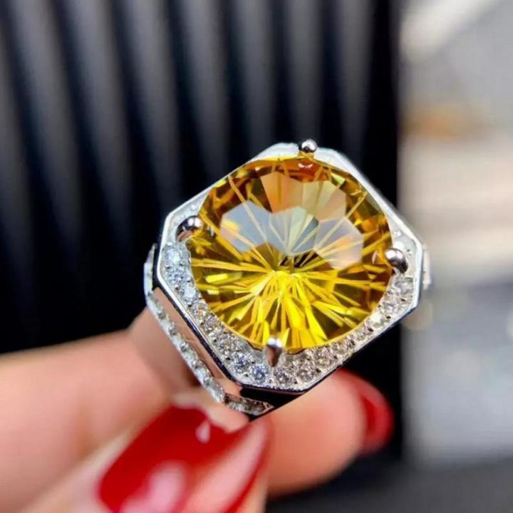 Yellow Diamond Luxurious Platinum Men Women Fashion Jewelry