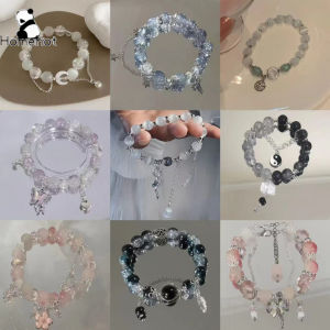 Enchanted Garden Glass Bead Bracelets - Butterfly Charm Jewelry Set for Teens Women