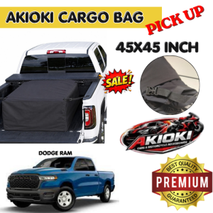 AKIOKI Pickup Cargo Bag for DODGE RAM 45BY45 Inch Heavy Duty Waterproof Truck Bed Cargo Storage with Mesh Cap
