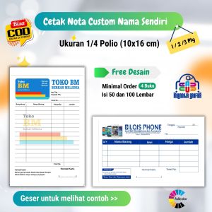 Nota Custom nota Laundry Nota bengkel Cetak Nota Cutom service HP Nota Service HP custom