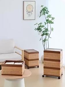 Collapsible Stackable Durable laundry Basket plastic storage with optional wheels or cover basket large capacity